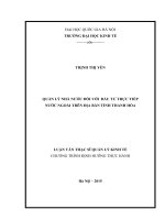 Quản lý nhà nước đối với đầu tư trực tiếp nước ngoài trên địa bàn tỉnh thanh hóa 