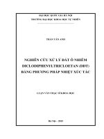 Nghiên cứu xử lý đất ô nhiễm diclodiphenyltricloetan (DDT) bằng phương pháp nhiệt xúc tác 