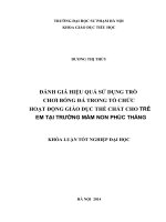 đánh giá hiệu quả sử dụng trò chơi bóng đá trong tổ chức hoạt động giáo dục thể chất cho trẻ em tại trường mầm non phúc thắng 