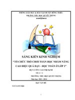 skkn tổ CHỨC TRÒ CHƠI TOÁN học NHẮM NÂNG CAO HIỆU QUẢ dạy   học TOÁN ở lớp 3