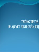 Slide quản trị học_ Chương 6: Thông tin và ra quyết định quản trị