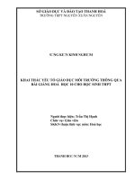 khai thác yếu tố giáo dục môi trường thông qua bài giảng hoá  học 10 cho học sinh thpt 