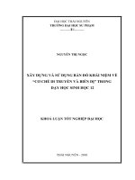 XÂY DỰNG VÀ SỬ DỤNG BẢN ĐỒ KHÁI NIỆM VỀ “CƠ CHẾ DI TRUYỀN VÀ BIẾN DỊ” TRONG  DẠY HỌC SINH HỌC 12