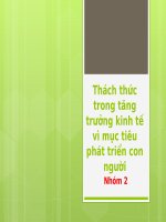 Thuyết trình thách thức trong tăng trưởng kinh tế vì mục tiêu phát triển con người