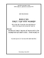 Báo cáo thực tập tốt nghiệp Đánh giá thực trạng sử dụng đất lâm nghiệp huyện Diễn Châu, tỉnh Nghệ An
