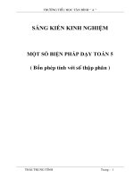 Sáng kiến kinh nghiệm SÁNG KIẾN KINH NGHIỆM một số BIỆN PHÁP dạy TOÁN 5 