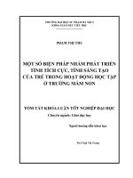 Một số biện pháp nhằm phát triển tính tích cực, tính sáng tạo của trẻ trong hoạt động học tập ở trường mầm non 