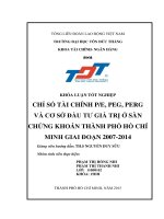 CHỈ SỐ TÀI CHÍNH PE, PEG, PERG VÀ CƠ SỞ ĐẦU TƯ GIÁ TRỊ Ở SÀN CHỨNG KHOÁN THÀNH PHỐ HỒ CHÍ MINH GIAI ĐOẠN 20072014