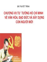 BÀI TIỂU LUẬN: CHƯƠNG VII:TƯ  TƯỞNG HỒ CHÍ MINH VỀ VĂN HÓA, ĐẠO ĐỨC VÀ XÂY DỰNG CON NGƯỜI MỚI
