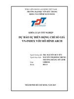 DỰ BÁO SỰ BIẾN ĐỘNG CHỈ SỐ GIÁ VNINDEX VỚI MÔ HÌNH ARCH