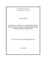 Nghiên cứu về đặc tả và kiểm chứng ràng buộc thời gian giữa các thành phần trong chương trình tương tranh 