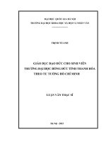 Giáo dục đạo đức cho sinh viên trường đại học hồng đức tỉnh thanh hóa theo tư tưởng hồ chí minh 