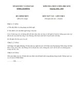 [Lâm Đồng] Đề kiểm tra học kì 2 môn Văn lớp 9 năm học 2014-2015