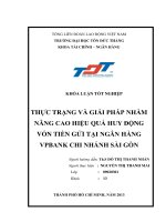 THỰC TRẠNG VÀ GIẢI PHÁP NHẰM NÂNG CAO HIỆU QUẢ HUY ĐỘNG VỐN TIỀN GỬI TẠI NGÂN HÀNG VPBANK CHI NHÁNH SÀI GÕN Người