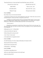 Đề thi học kì 2 lớp 9 môn Ngữ Văn tỉnh Bình Phước năm 2015