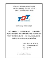 THỰC TRẠNG VÀ GIẢI PHÁP PHÁT TRIỂN HOẠT ĐỘNG TÍN DỤNG DOANH NGHIỆP TẠI NGÂN HÀNG TMCP TECHCOMBANK – CHI NHÁNH GIA ĐỊNH – PHÒNG GIAO DỊCH ĐINH BỘ LĨNH