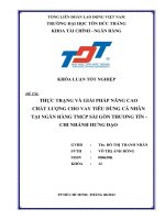 THỰC TRẠNG VÀ GIẢI PHÁP NÂNG CAO CHẤT LƯỢNG CHO VAY TIÊU DÙNG CÁ NHÂN TẠI NGÂN HÀNG TMCP SÀI GÒN THƯƠNG TÍN  CHI NHÁNH HƯNG ĐẠO