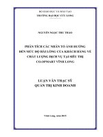 Phân tích các nhân tố ảnh hưởng đến mức độ hài lòng của khách hàng về chất lượng dịch vụ tại siêu thị co opmart vĩnh long 
