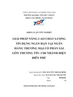 GIẢI PHÁP NÂNG CAO CHẤT LƢỢNG TÍN DỤNG NGẮN HẠN TẠI NGÂN HÀNG THƢƠNG MẠI CỔ PHẦN SÀI GÕN THƢƠNG TÍN CHI NHÁNH ĐIỆN BIÊN PHỦ
