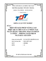 MỘT SỐ GIẢI PHÁP NÂNG CAO HIỆU QUẢ CHO VAY CÁ NHÂN TẠI NGÂN HÀNG THƯƠNG MẠI CỔ PHẦN Á CHÂU – PHÒNG GIAO DỊCH NGÃ BẢY SÀI GÒN