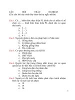 Câu hỏi trắc nghiệm Pháp luật