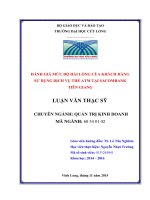 Đánh giá mức độ hài lòng của khách hàng sử dụng dịch vụ thẻ ATM tại sacombank tiền giang 