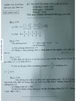 dề thi thử vào lớp 10 chuyên toán  tỉnh kon tum