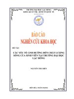 Các yếu tố ảnh hưởng đến chất lượng sống của sinh viên tại trường đại học lạc hồng