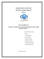 vai trò của khoa học công nghệ trong phát triển kinh tế đông á