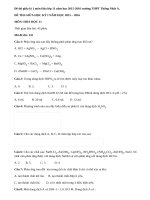 Đề thi giữa kì 1 môn Hóa lớp 11 năm học 2015-2016