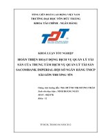 HOÀN THIỆN HOẠT ĐỘNG DỊCH VỤ QUẢN LÝ TÀI SẢN CỦA TRUNG TÂM DỊCH VỤ QUẢN LÝ TÀI SẢN SACOMBANK IMPERIALHỘI SỞ NGÂN HÀNG TMCP SÀI GÒN THƯƠNG TÍN