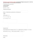 Giải chi tiết đề thi học kì 1 môn Toán 12 Sở GD & ĐT Đồng Nai 2015