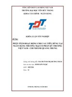 PHÂN TÍCH HOẠT ĐỘNG CHO VAY TIÊU DÙNG TẠI NGÂN HÀNG THƯƠNG MẠI CỔ PHẦN KỸ THƯƠNG VIỆT NAM  CHI NHÁNH QUANG TRUNG