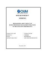 Researching about impact of human resources management practices on organization performance 