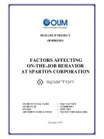 Factors affecting on   the   job behavior at sparton corporation 