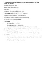 Đề thi và đáp án đề thi học kì 1 lớp 12 môn Toán năm 2015 (Bình Dương)