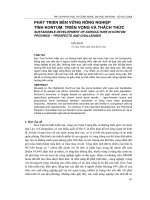 PHÁT TRIỂN bền VỮNG NÔNG NGHIỆP TỈNH KONTOM TRIỂN VỌNG và THÁCH THỨC