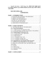 PHÁT HUY HIỆU QUẢ của HOẠT ĐỘNG cặp, NHÓM TRONG GIẢNG dạy môn TIẾNG ANH THPT