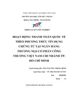 HOẠT ĐỘNG THANH TOÁN QUỐC TẾ THEO PHƢƠNG THỨC TÍN DỤNG CHỨNG TỪ TẠI NGÂN HÀNG THƢƠNG MẠI CỔ PHẦN CÔNG THƯƠNG VIỆT NAM CHI NHÁNH TP. HỒ CHÍ MINH Người