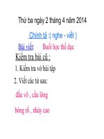 bài giảng chính tả buổi học thẻ dục