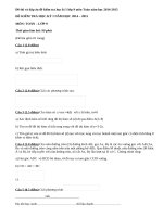 Đề thi và đáp án đề kiểm tra học kì 1 lớp 9 môn Toán năm học 2014-2015