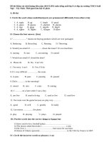 Đề thi KSCLDN môn tiếng anh lớp 9 có đáp án trường THCS Suối Ngô