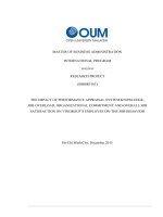 THE IMPACT OF PERFORMANCE APPRAISAL SYSTEM KNOWLEDGE, JOB OVERLOAD, ORGANIZATIONAL COMMITMENT AND OVERALL JOB SATISFACTION ON VINGROUP’S EMPLOYEE ON THE JOB BEHAVIOR 