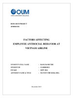 Factors affecting employee antisocial behavior at vietnam airline 