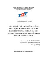 THỰC TRẠNG VÀ GIẢI PHÁP NÂNG CAO HIỆU QUẢ HOẠT ĐỘNG TÍN DỤNG TIÊU DÙNG TẠI NGÂN HÀNG TMCP ĐẦU TƯ VÀ PHÁT TRIỂN VIỆT NAM – CHI NHÁNH ĐỒNG NAI