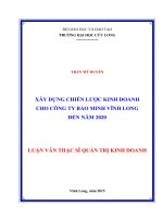 Xây dựng chiến lược kinh doanh cho công ty bảo minh vĩnh long đến năm 2020 