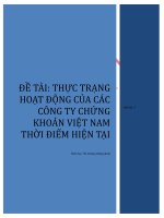 thực trạng hoạt động của các công ty chứng khoán việt nam thời điểm hiện tại
