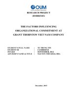 The factors influencing organizational commitment at grant thorntion viet nam company 