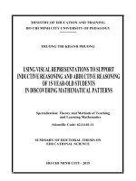 Using visual representations to support inductive reasoning and abductive reasoning of 15 year old students in discovering mathematical patterns