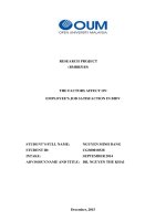 The factors affect on employees job satisfaction of BIDV 